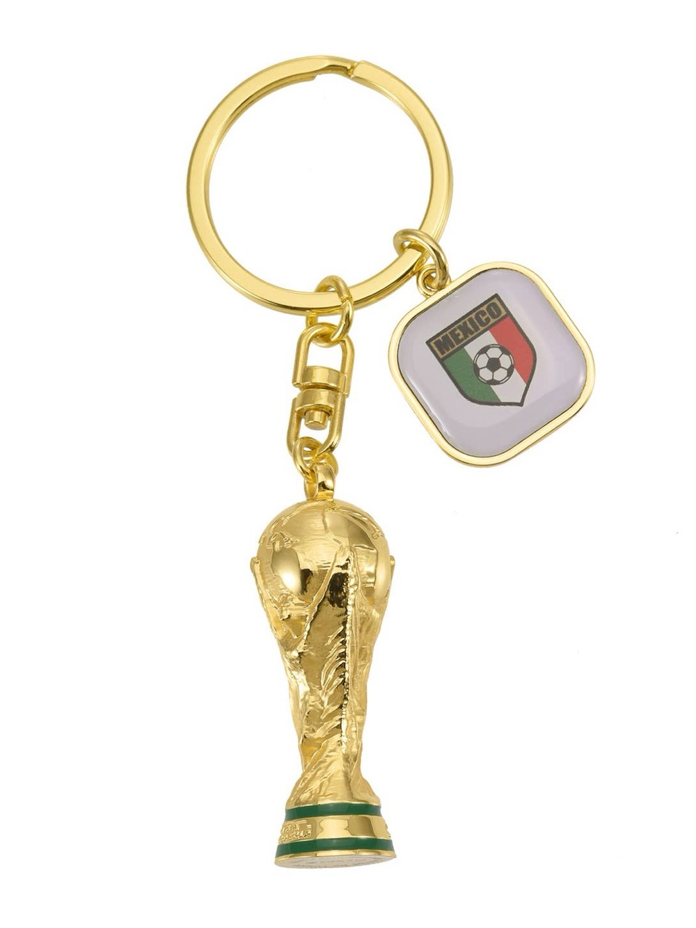 2026 FIFA World Cup 3D Trophy Keychain with Mexico Country Flag NWT